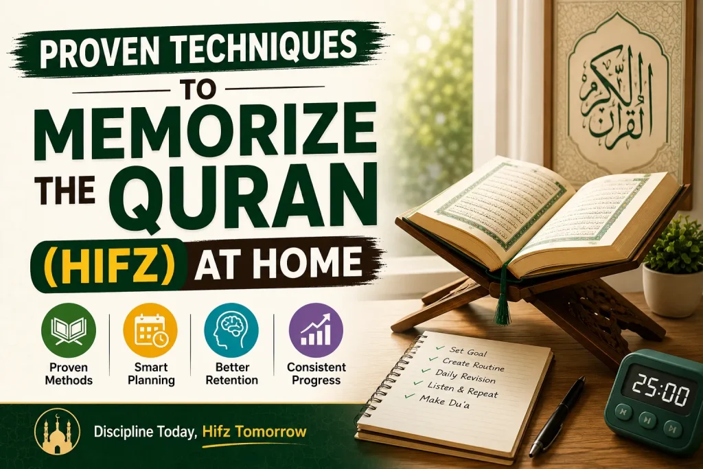 Proven Techniques to Memorize the Quran (Hifz) at Home